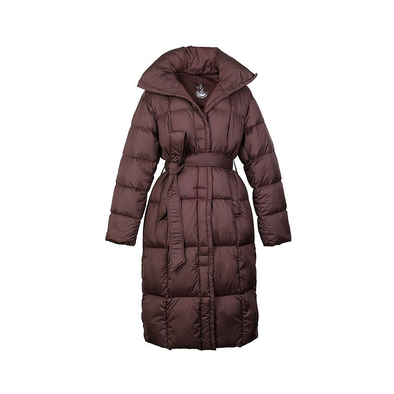 DeleteEx_90_Percent_White_Goose_Down_Warm_Elegant_Long_Belted_Women_Down_Jackets_MISSTT