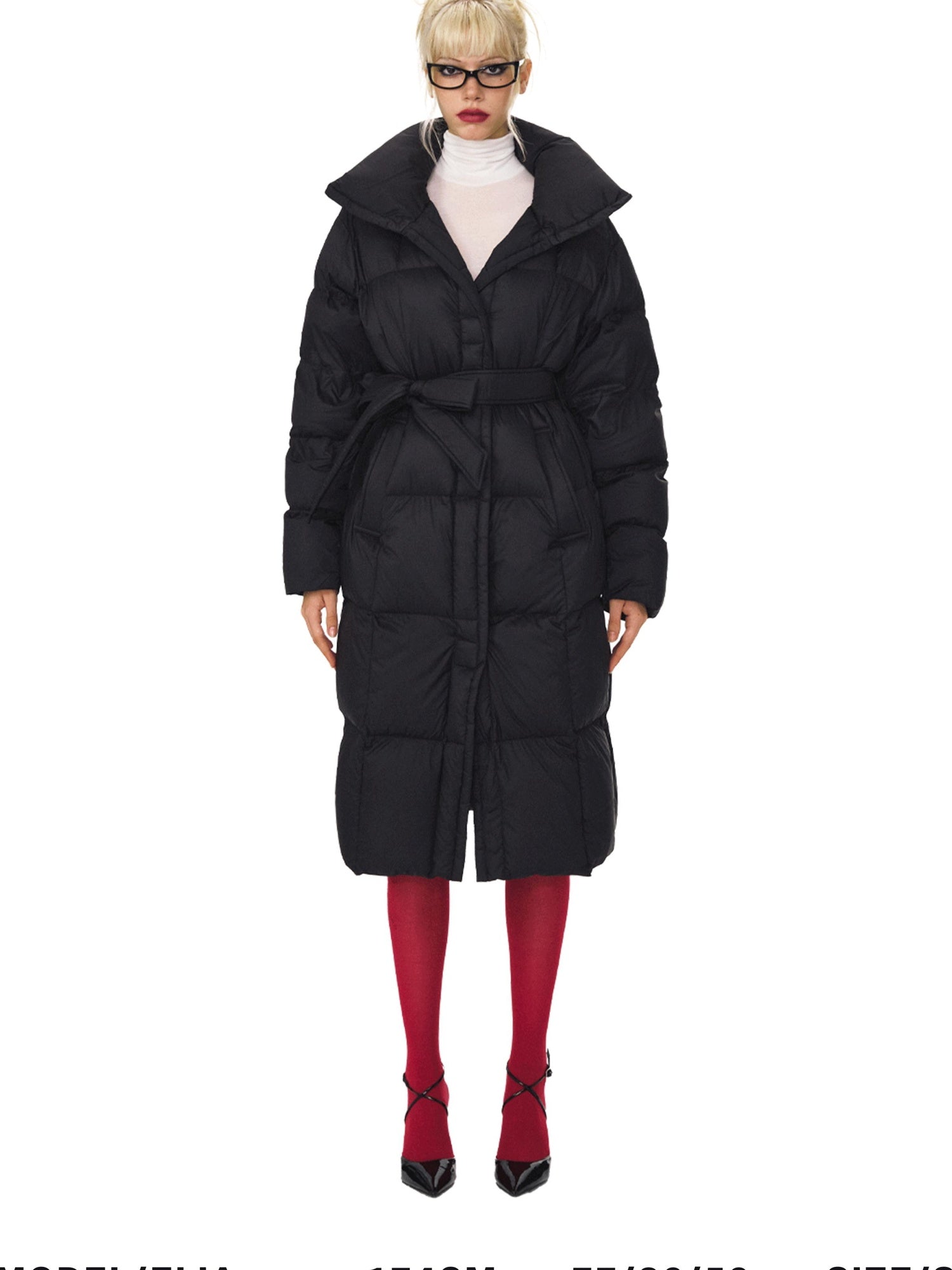 DeleteEx 90 Percent White Goose Down Warm Elegant Long Belted Women Down Jackets