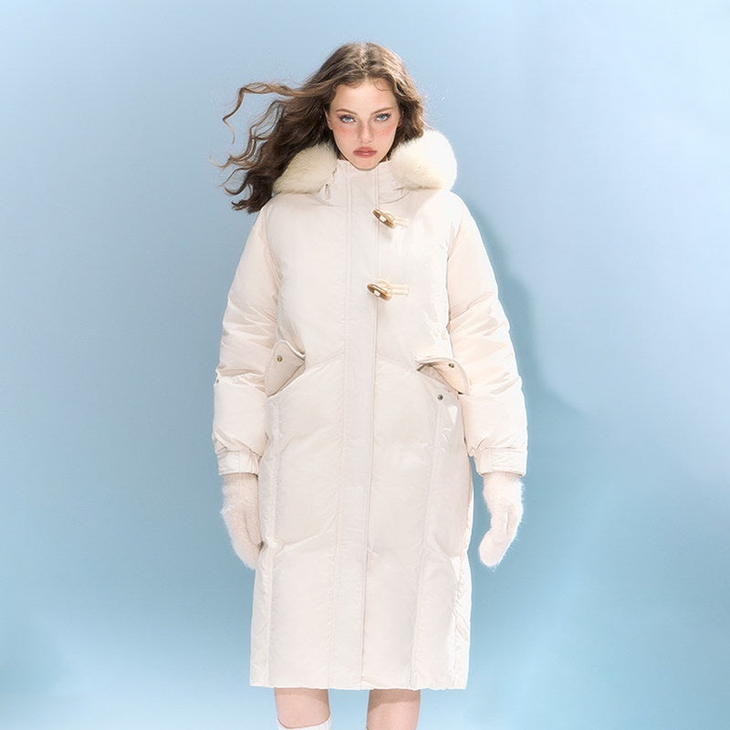 DeleteEx_90%_White_Duck_Down_Mid_Length_Hooded_Commuter_Memory_Warm_Women_Down_Jackets_MISSTT