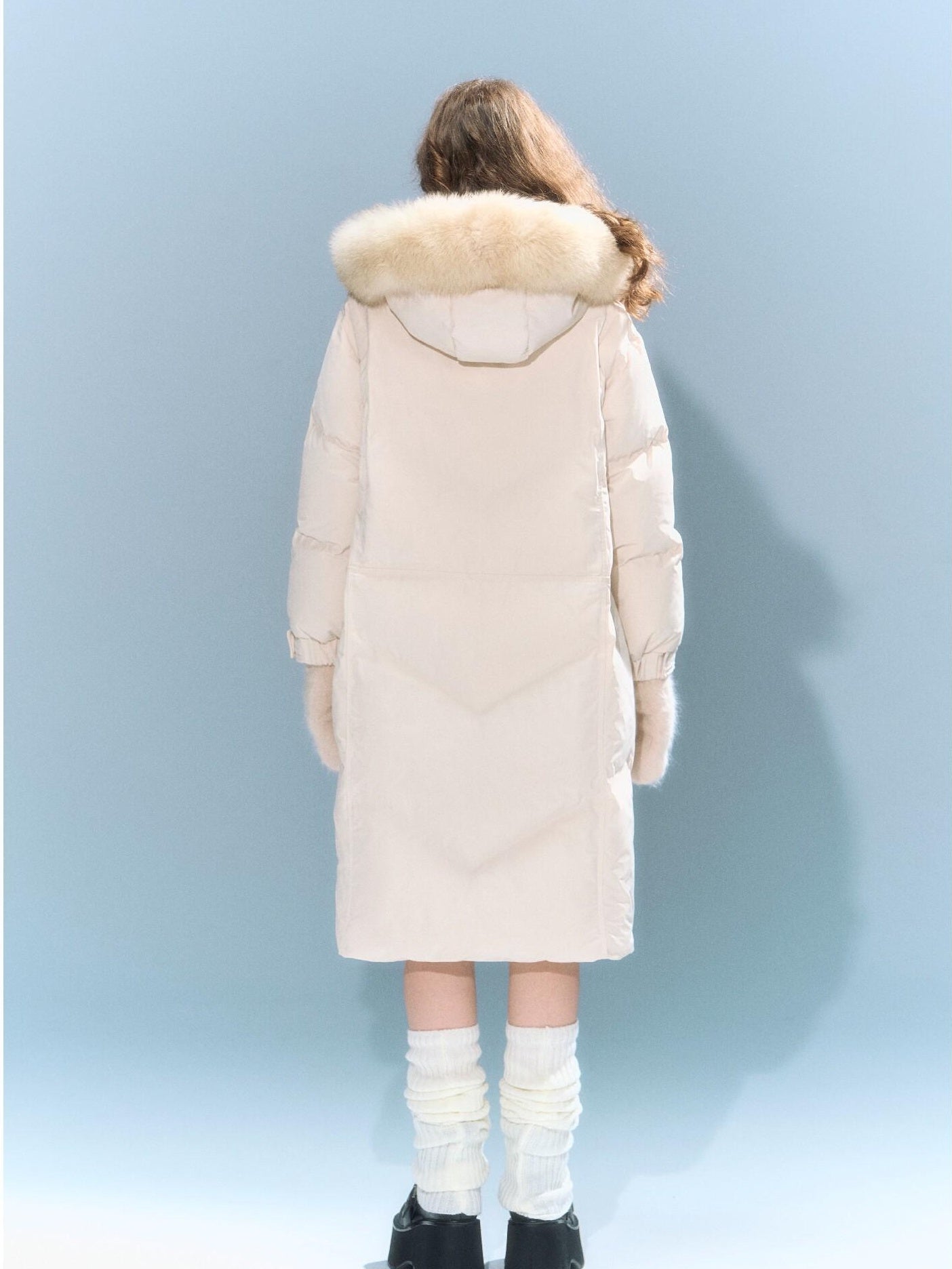 DeleteEx 90% White Duck Down Mid Length Hooded Commuter Memory Warm Women Down Jackets