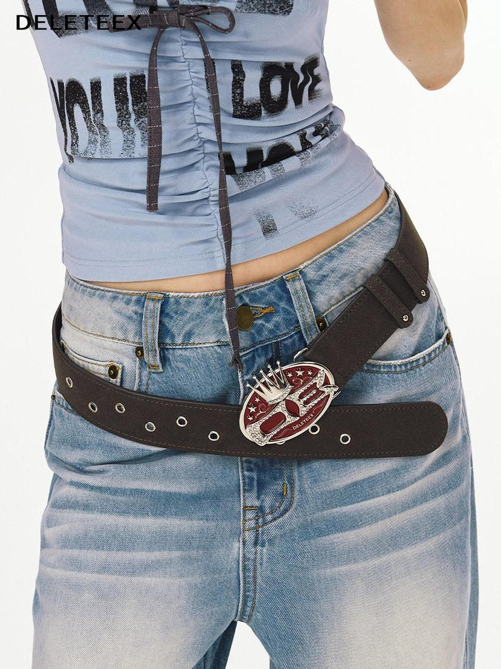 DeleteEx Adjustable 102Cm Dark Coffee Classic Casual Waist Belt Men Women Belts
