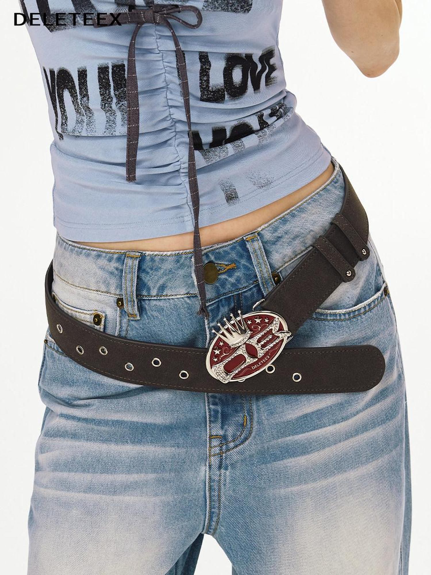 DeleteEx Adjustable 102Cm Dark Coffee Classic Casual Waist Belt Men Women Belts