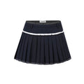 DeleteEx_Antistatic_Girly_Raw_Hem_A_Line_Mid_Rise_Pleated_Women_Khaki_Navy_Mini_Skirts_MISSTT