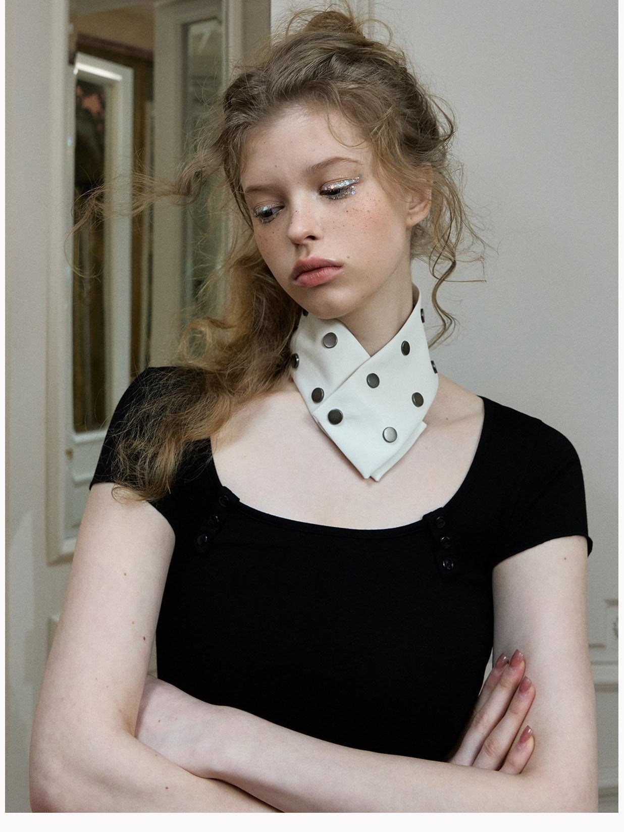 DeleteEx Black White Leather Chain Sweet Edgy Adult Minimal Necklaces