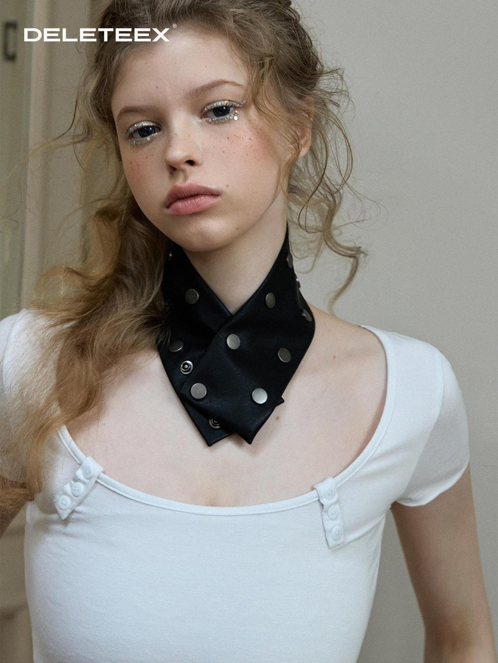 DeleteEx Black White Leather Chain Sweet Edgy Adult Minimal Necklaces