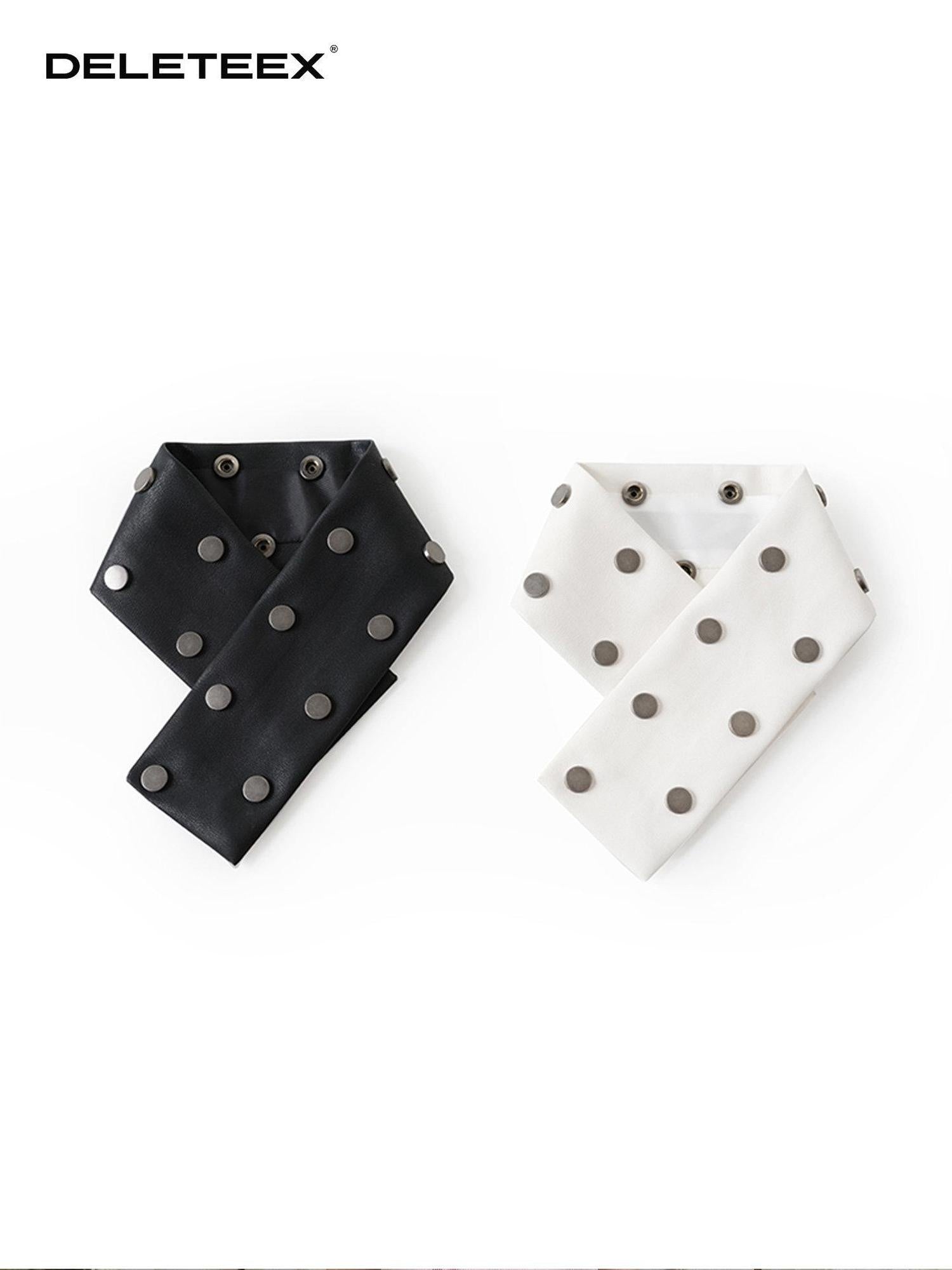 DeleteEx Black White Leather Chain Sweet Edgy Adult Minimal Necklaces