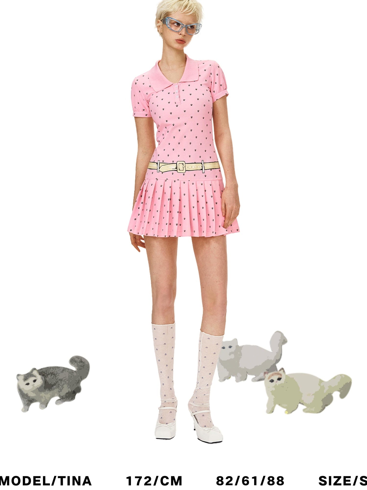 DeleteEx Breathable Cotton Blend Insta Chic Mock Two Piece Printed Patchwork Mini Dresses