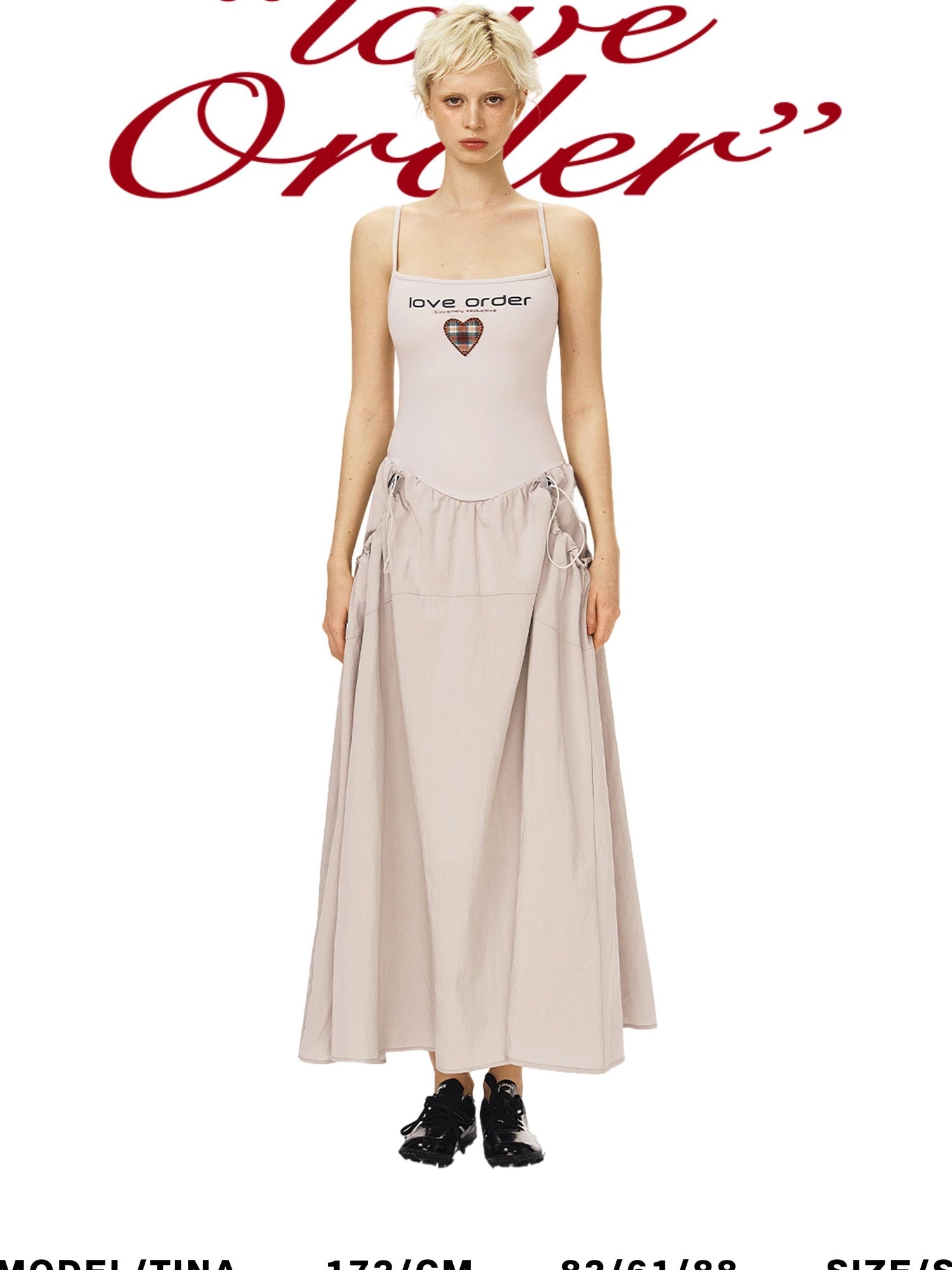 DeleteEx Cinched Waist Sleeveless Bardot Cotton Modal Stretch Beige Gray Maxi Dresses
