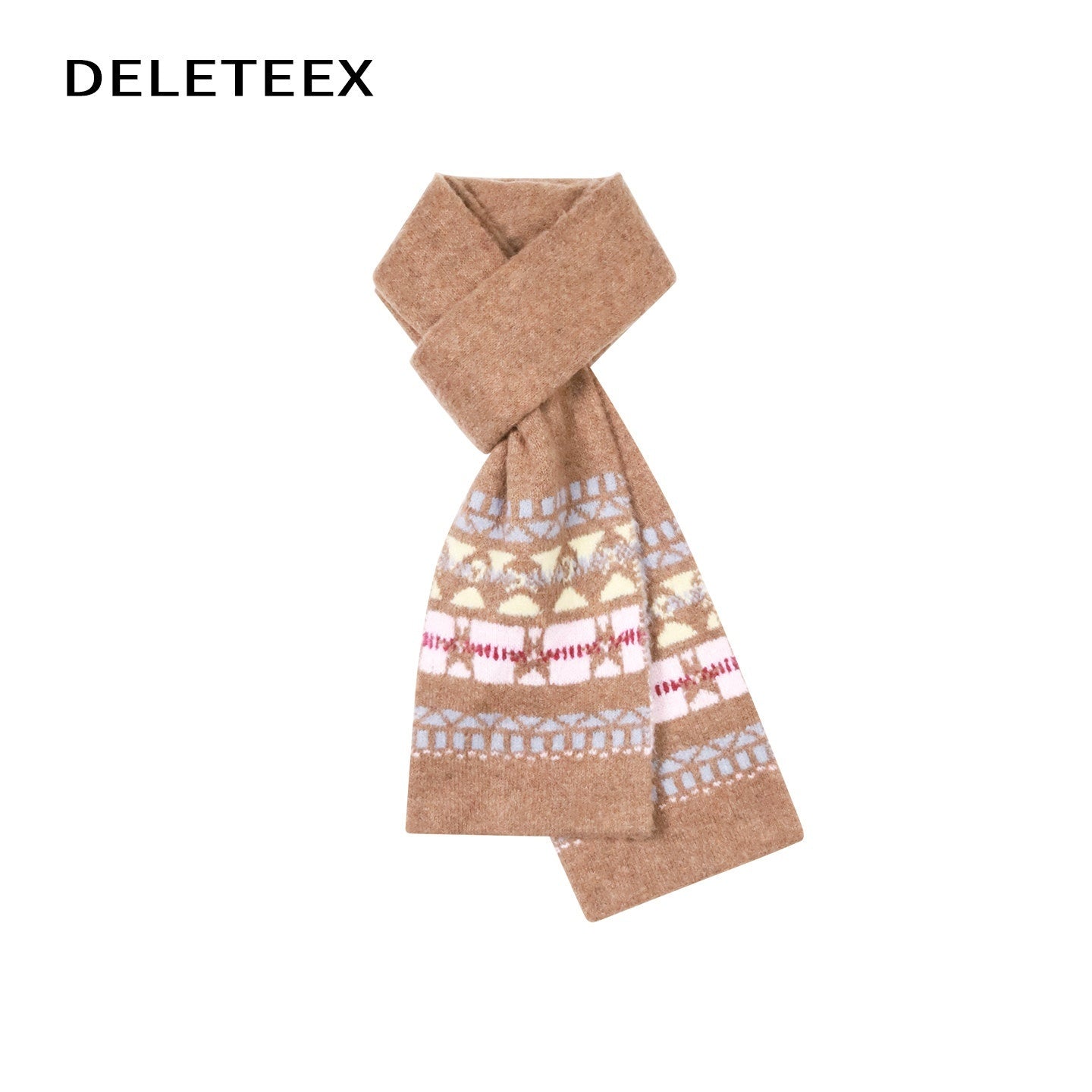 DeleteEx_Cozy_Korean_Long_Acrylic_Geometric_Young_Women_Gray_Brown_Scarves_MISSTT
