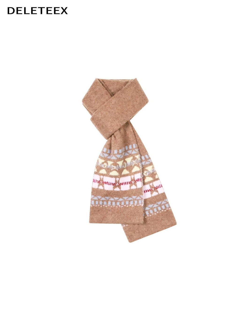 DeleteEx Cozy Korean Long Acrylic Geometric Young Women Gray Brown Scarves