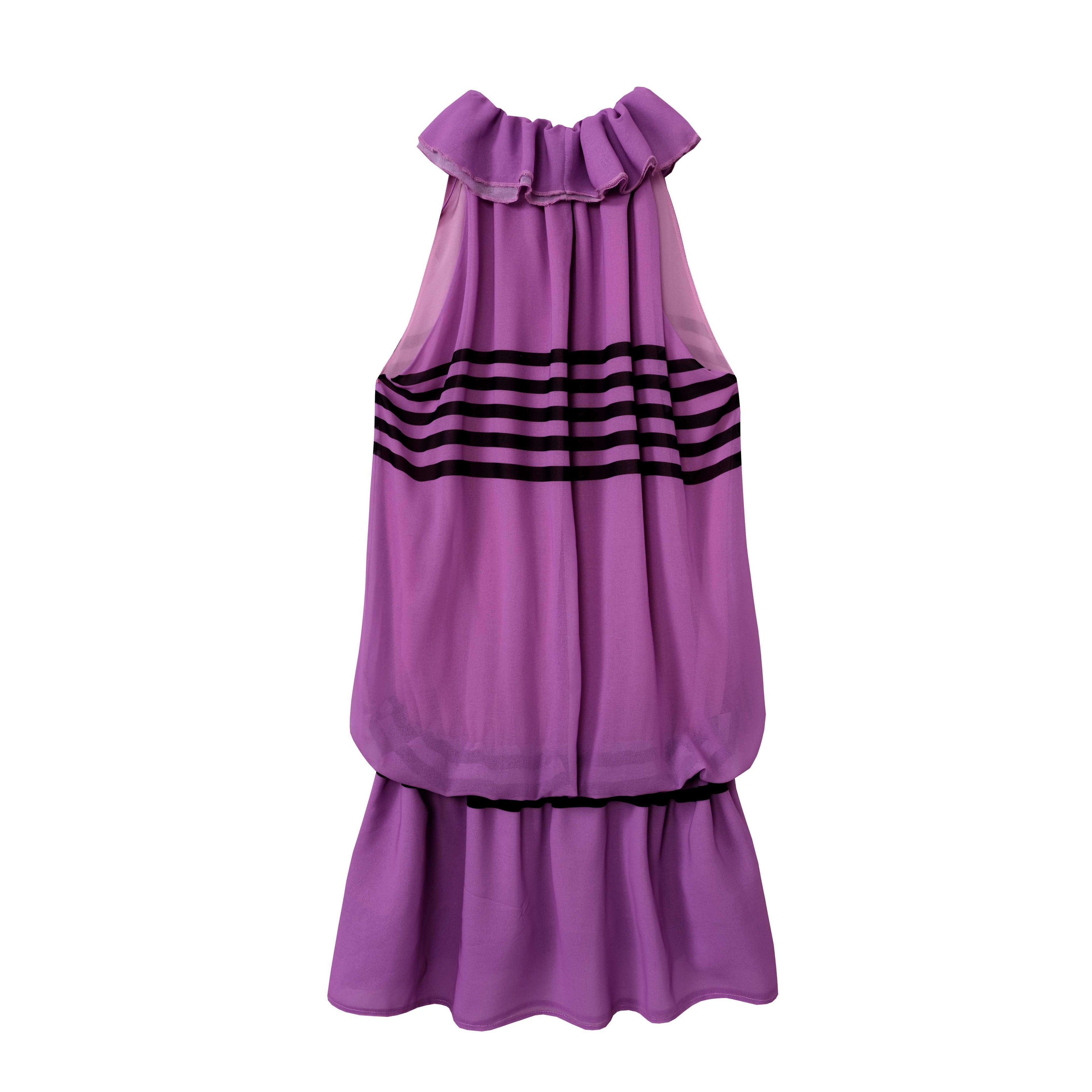 DeleteEx_Delicate_Chiffon_Drawstring_Cinched_Waist_Women_Purple_Mini_Dresses_MISSTT