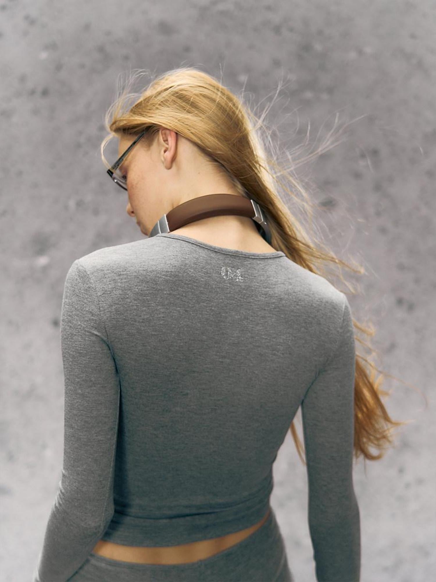 DeleteEx Edgy Stretch Short Sleeve Lounge Set Women Grey Black Top & Shorts Sets