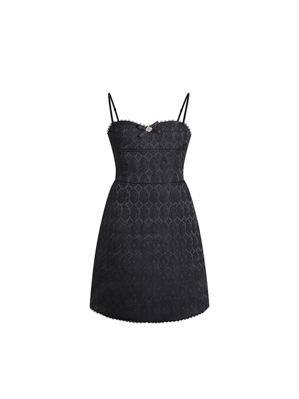 DeleteEx Elegant Sleeveless Ins Little Black Jacquard Dress Ladies Banquet Mini Dresses