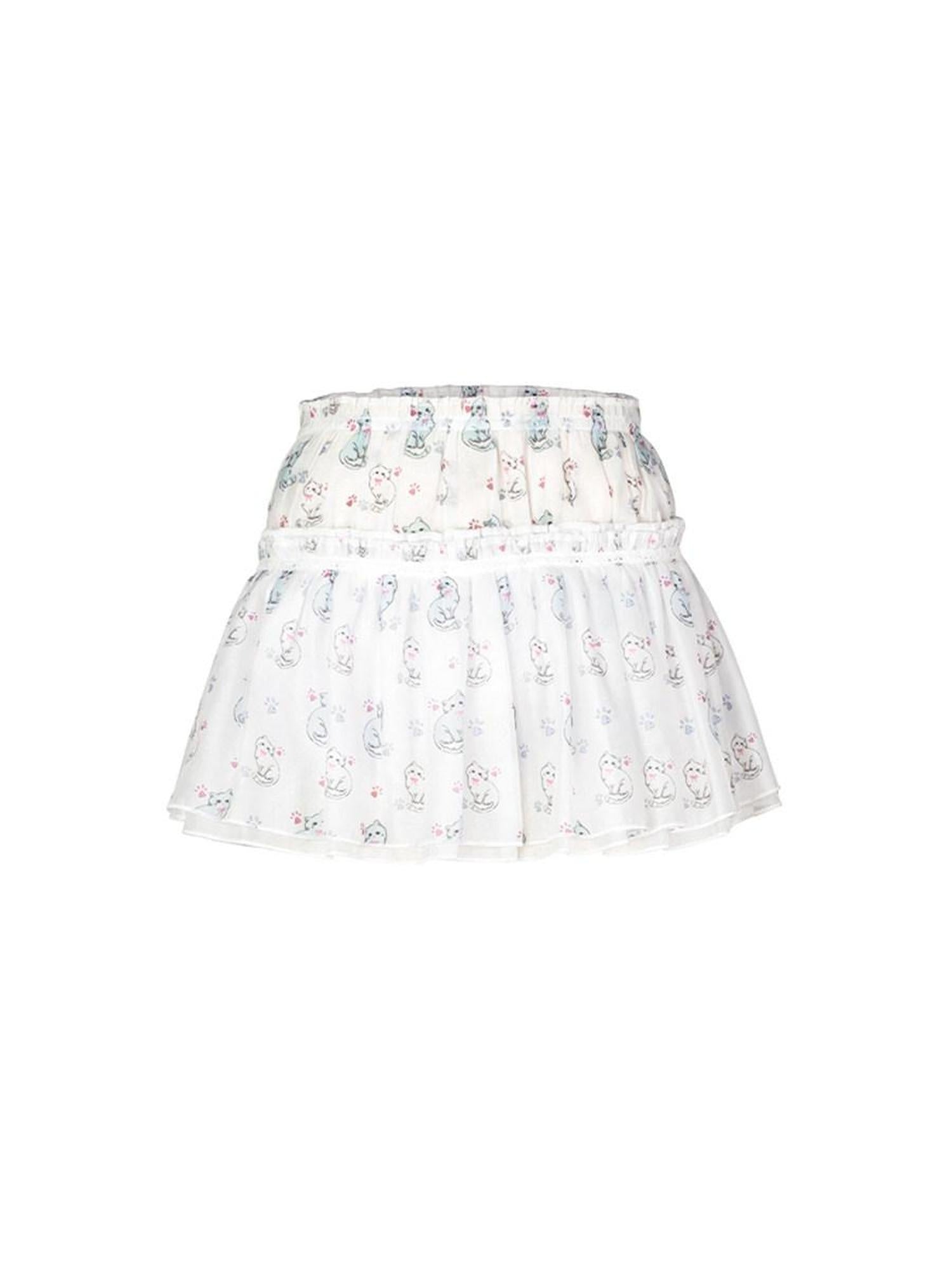 DeleteEx Gorgeous 3D Embellished White A Line Mid Rise Youth Polyester Mini Skirts