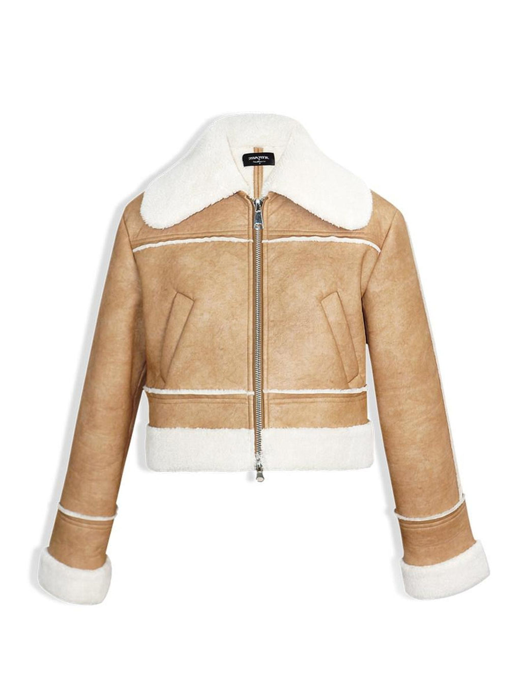 DeleteEx High Leather Content Khaki Vintage Slim Fit Zipper Women Leather Jackets