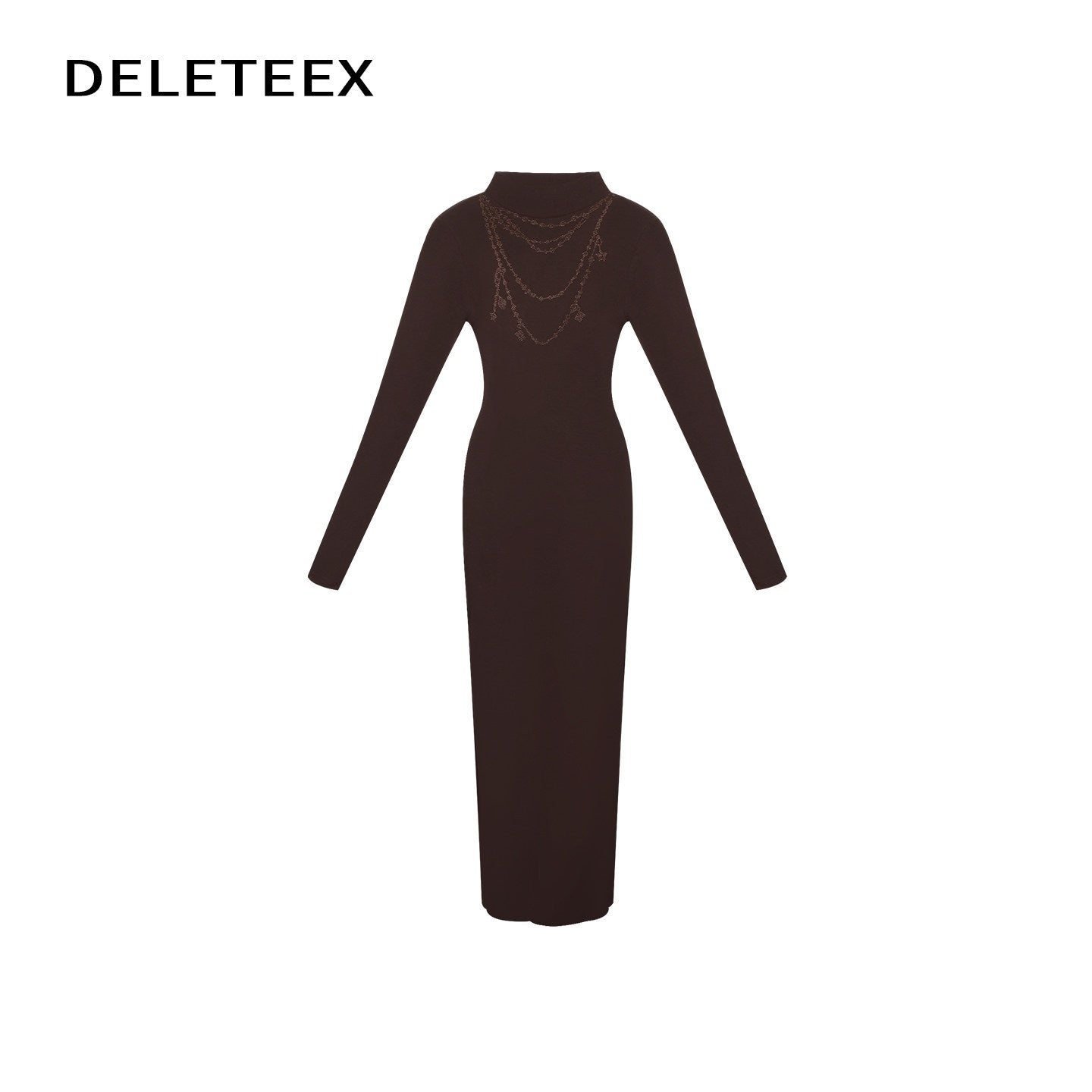 DeleteEx_High_Stretch_Modal_High_Waist_Long_Sleeve_Slim_Bodycon_Work_Daily_Maxi_Dresses_MISSTT