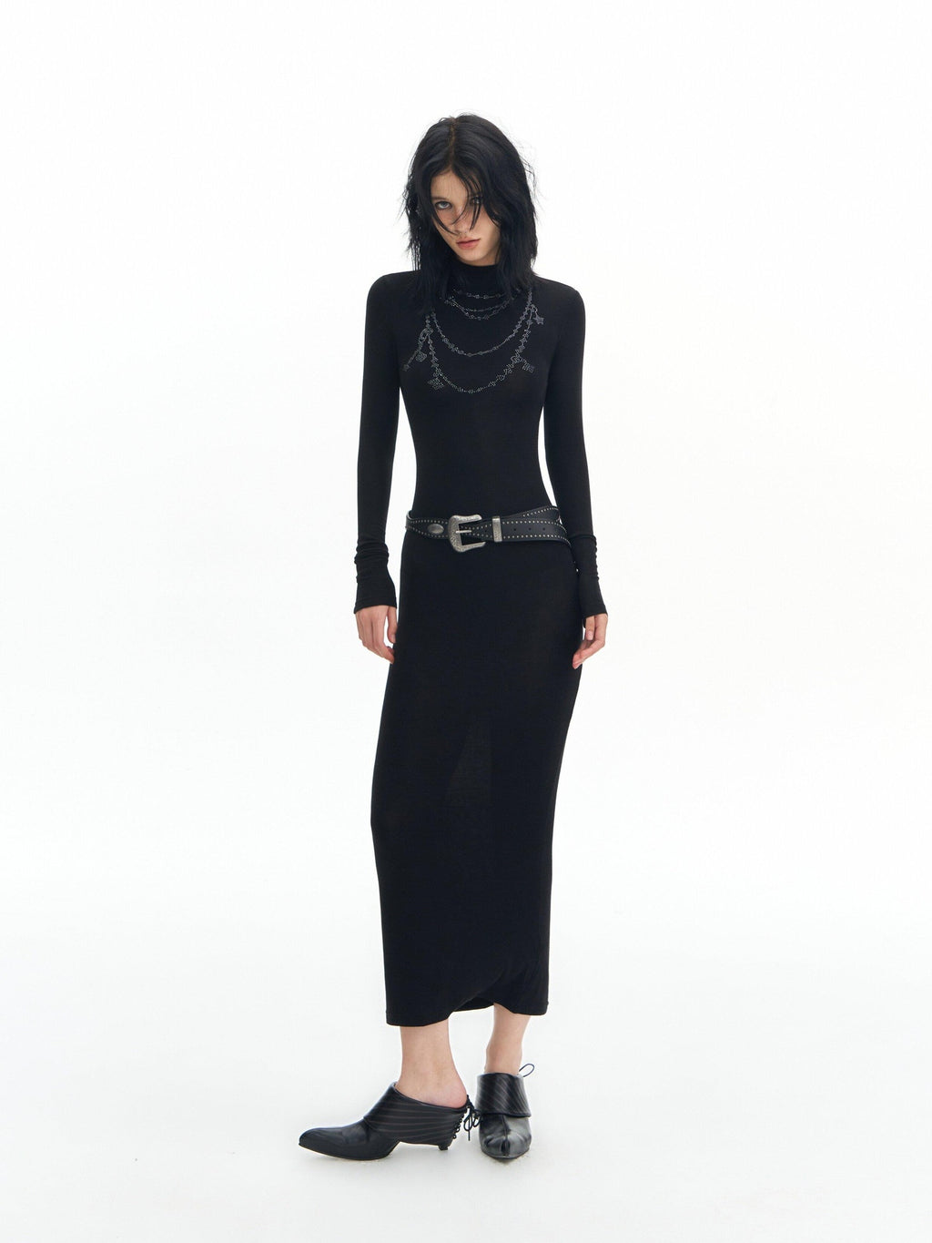 DeleteEx High Stretch Modal High Waist Long Sleeve Slim Bodycon Work Daily Maxi Dresses