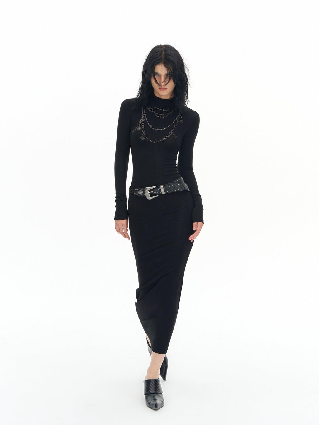 DeleteEx High Stretch Modal High Waist Long Sleeve Slim Bodycon Work Daily Maxi Dresses