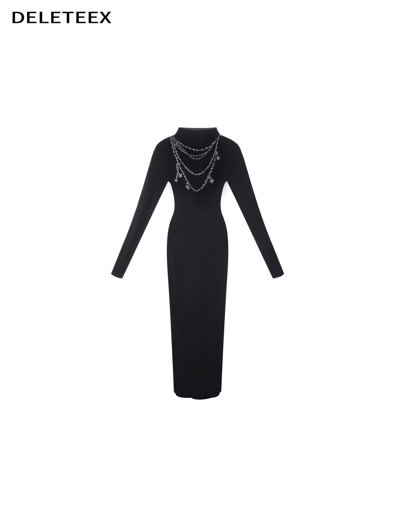 DeleteEx High Stretch Modal High Waist Long Sleeve Slim Bodycon Work Daily Maxi Dresses