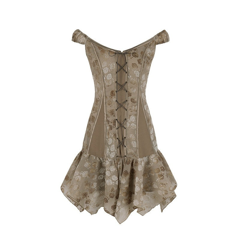 DeleteEx_Lightweight_100%_Polyester_A_Line_Women_Party_Muted_Olive_Mini_Dresses_MISSTT