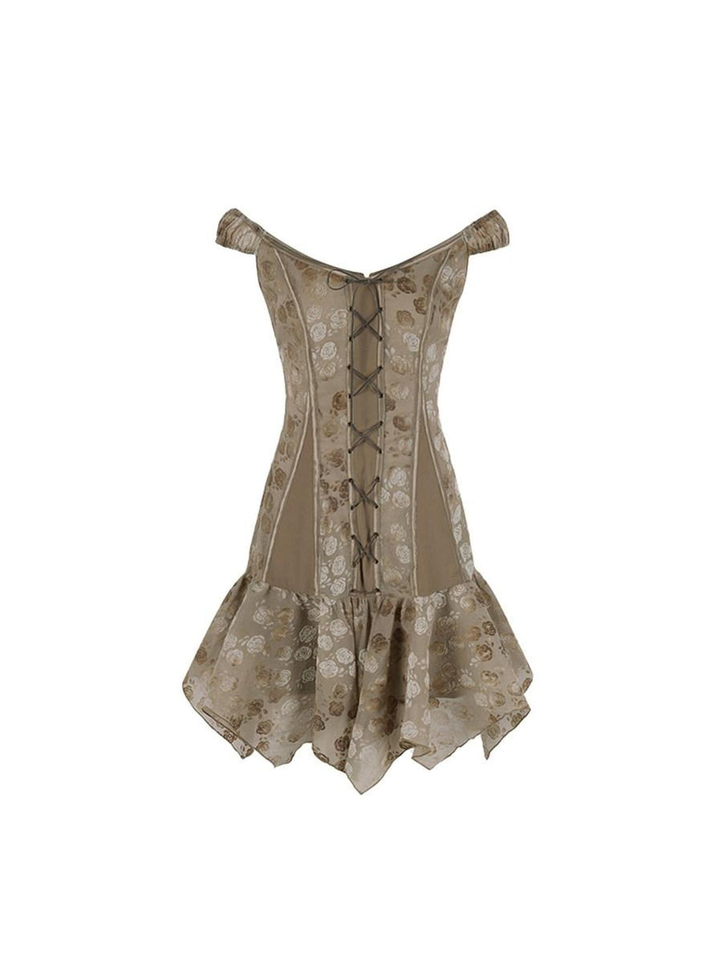 DeleteEx Lightweight 100% Polyester A Line Women Party Muted Olive Mini Dresses