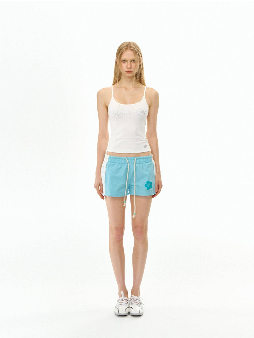 DeleteEx Lightweight Polyester Casual Relaxed Fit Khaki Lake Blue Sizes S M L Mini Shorts