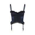 DeleteEx_Lightweight_Stretch_Deep_Blue_Slim_Fit_V-neck_Polyester_Camisoles_MISSTT