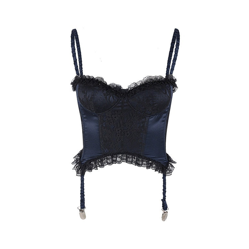 DeleteEx_Lightweight_Stretch_Deep_Blue_Slim_Fit_V-neck_Polyester_Camisoles_MISSTT