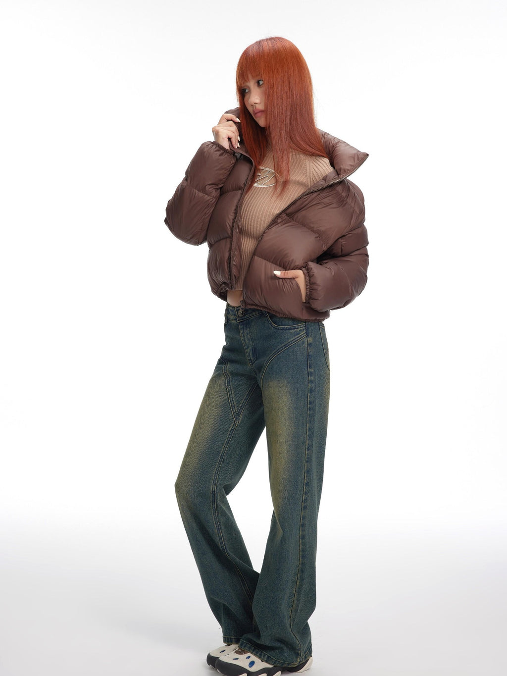 DeleteEx Lightweight Warm 90% White Duck Down Short Western Style Polyester Down Jackets