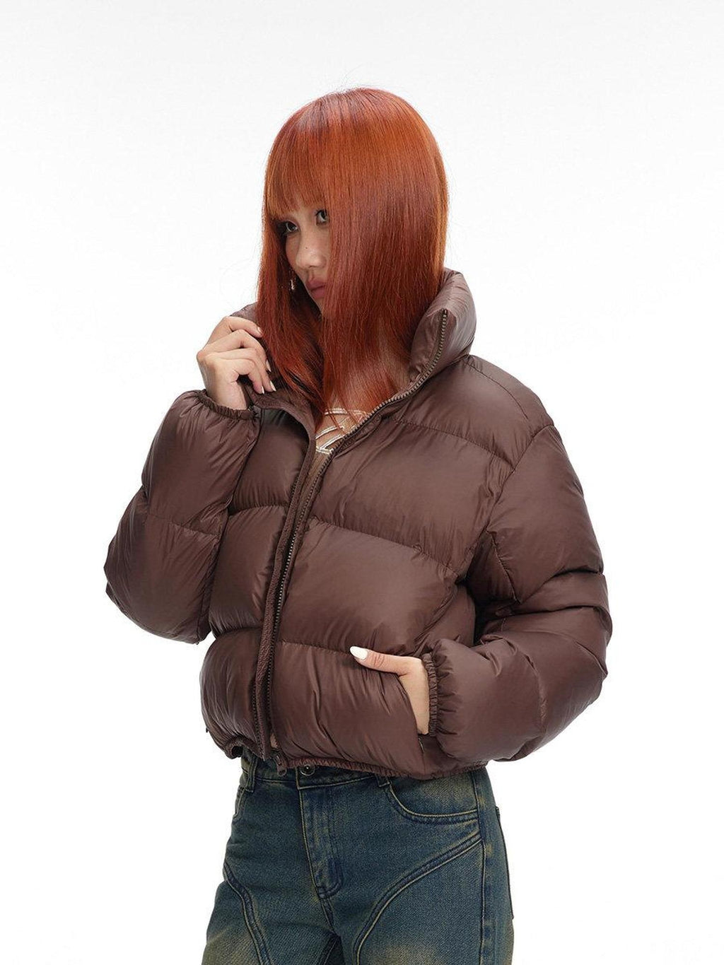 DeleteEx Lightweight Warm 90% White Duck Down Short Western Style Polyester Down Jackets