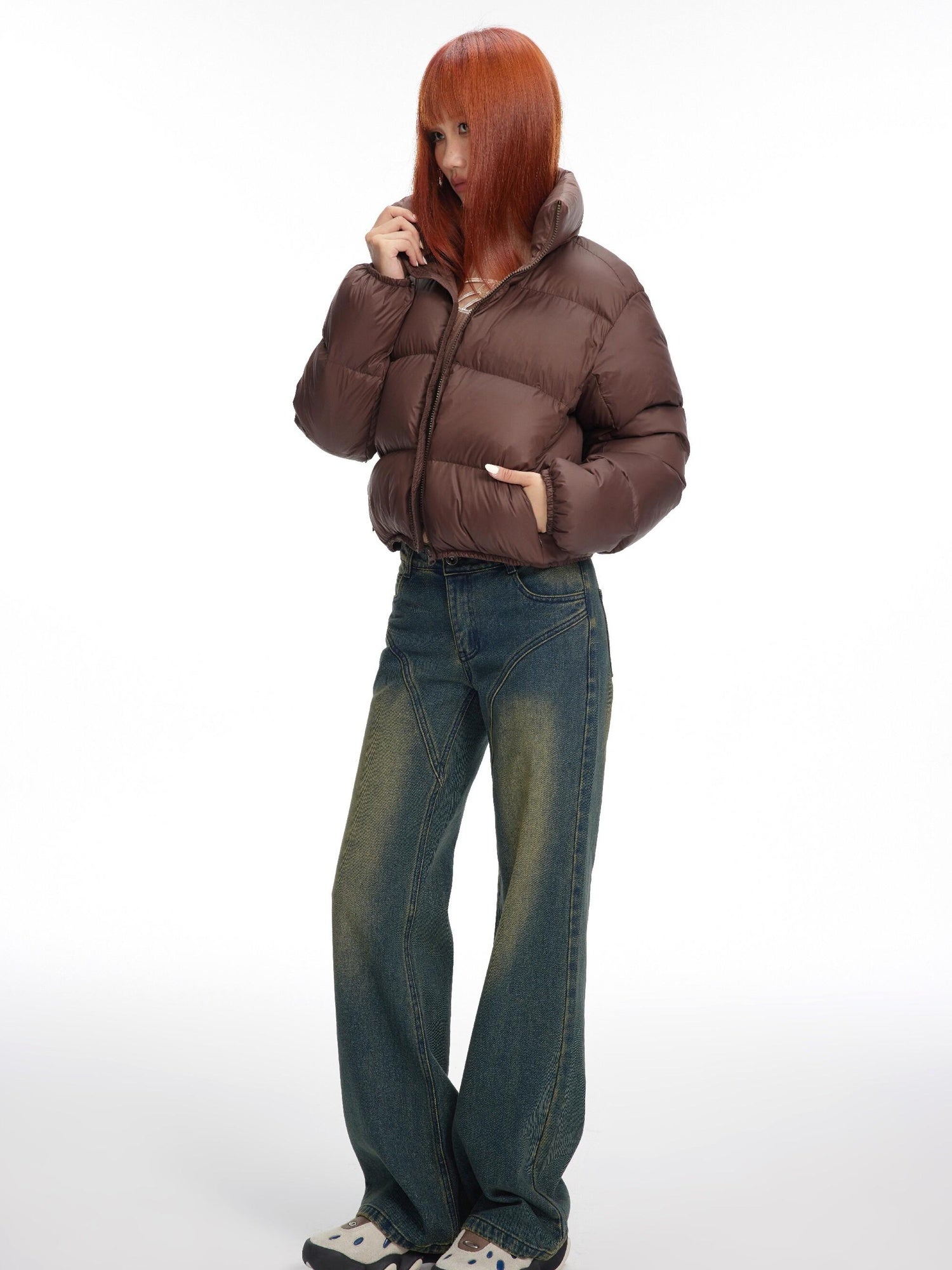DeleteEx Lightweight Warm 90% White Duck Down Short Western Style Polyester Down Jackets