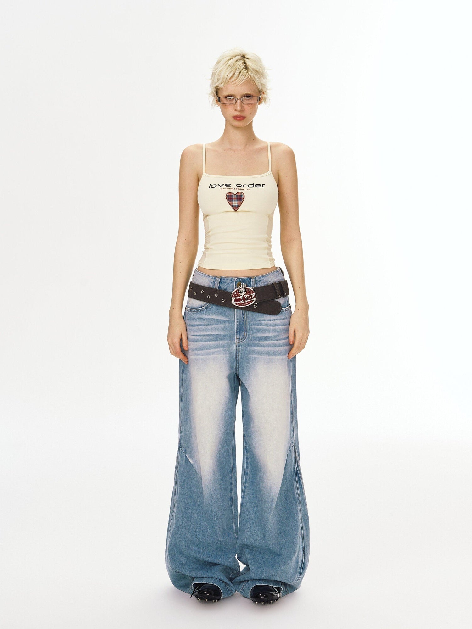 DeleteEx Natural Waist Slight Stretch Casual Relaxed Light Blue Denim Wide Leg Jeans