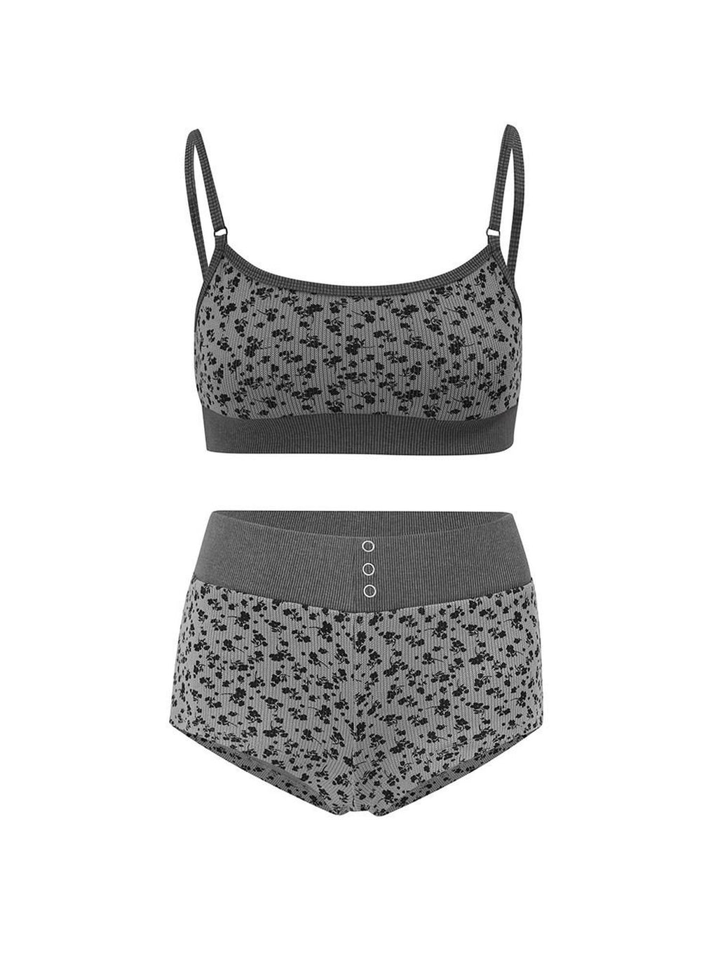 DeleteEx Princess Style Floral Cropped Cami And Shorts Set Women Stretch Lounge Sets
