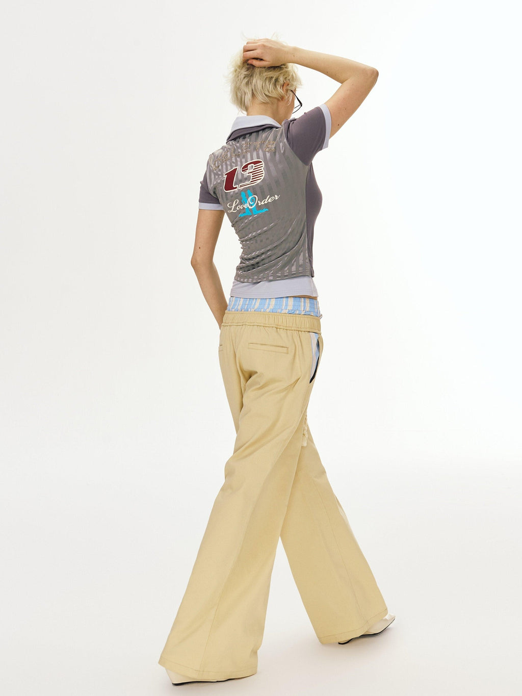 DeleteEx Pure Cotton Minimal Loose Street Natural Waist Light Khaki Cargo Pants