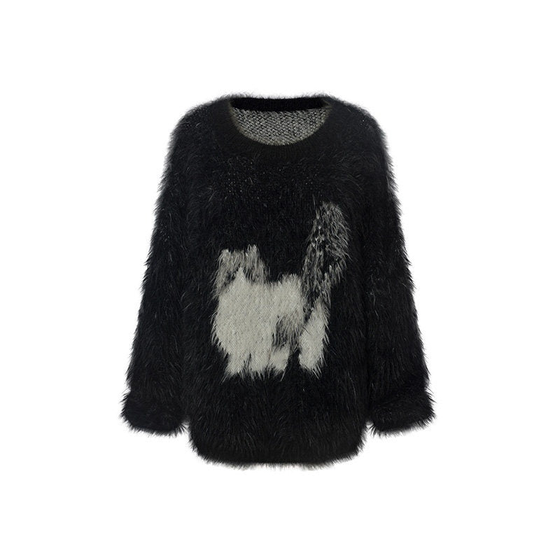 DeleteEx_Sexy_Colorblock_Oversized_Pullover_Women_Knit_Nylon_Acrylic_Tops_Sweaters_MISSTT