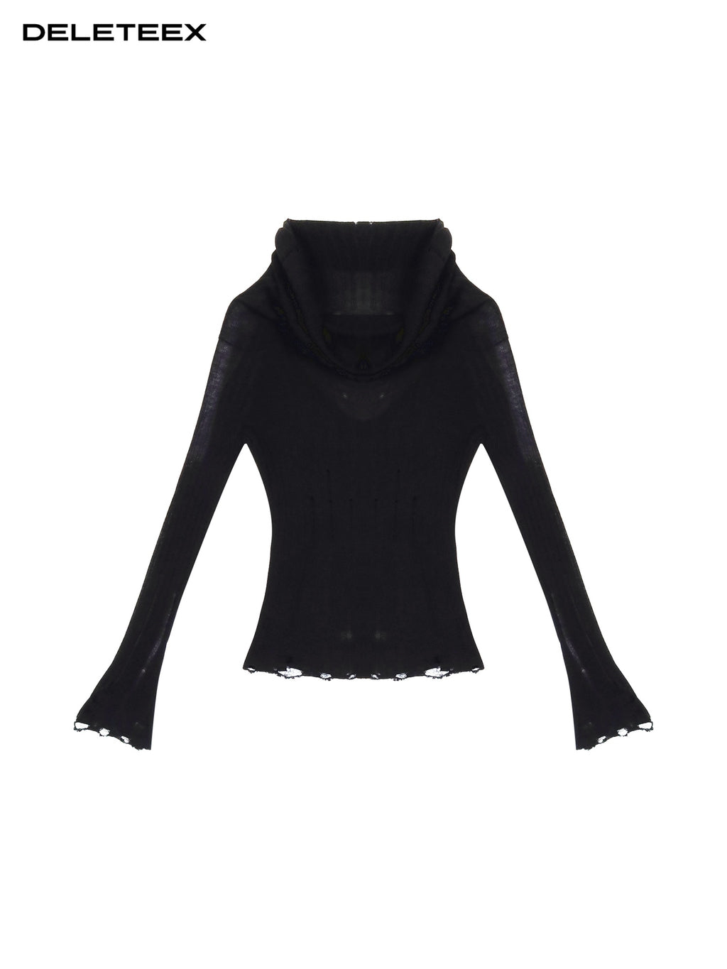DeleteEx Sexy Ripped Fringe Off Shoulder Cropped Black Wool Pullover Women Knit Sweaters