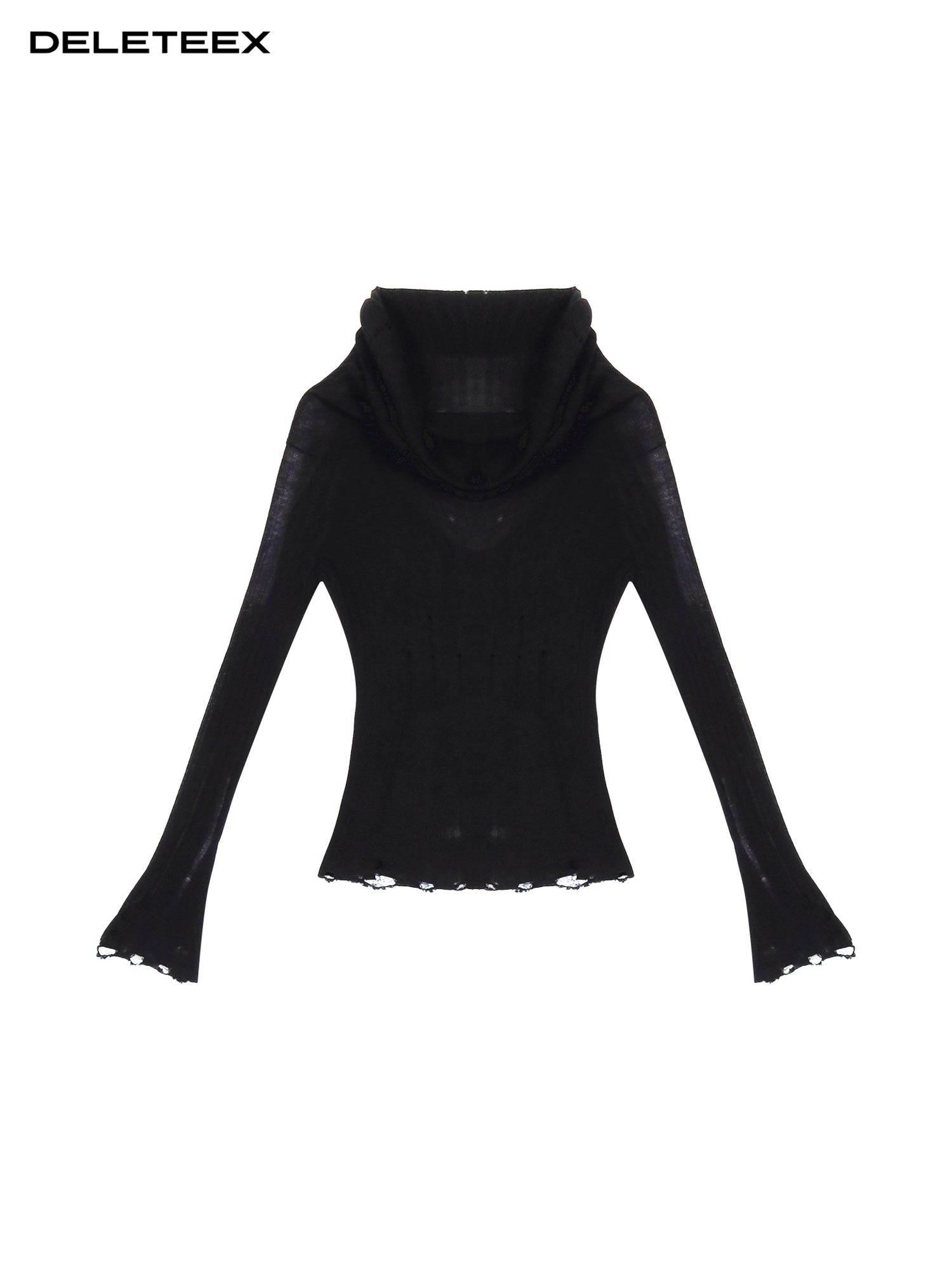 DeleteEx Sexy Ripped Fringe Off Shoulder Cropped Black Wool Pullover Women Knit Sweaters