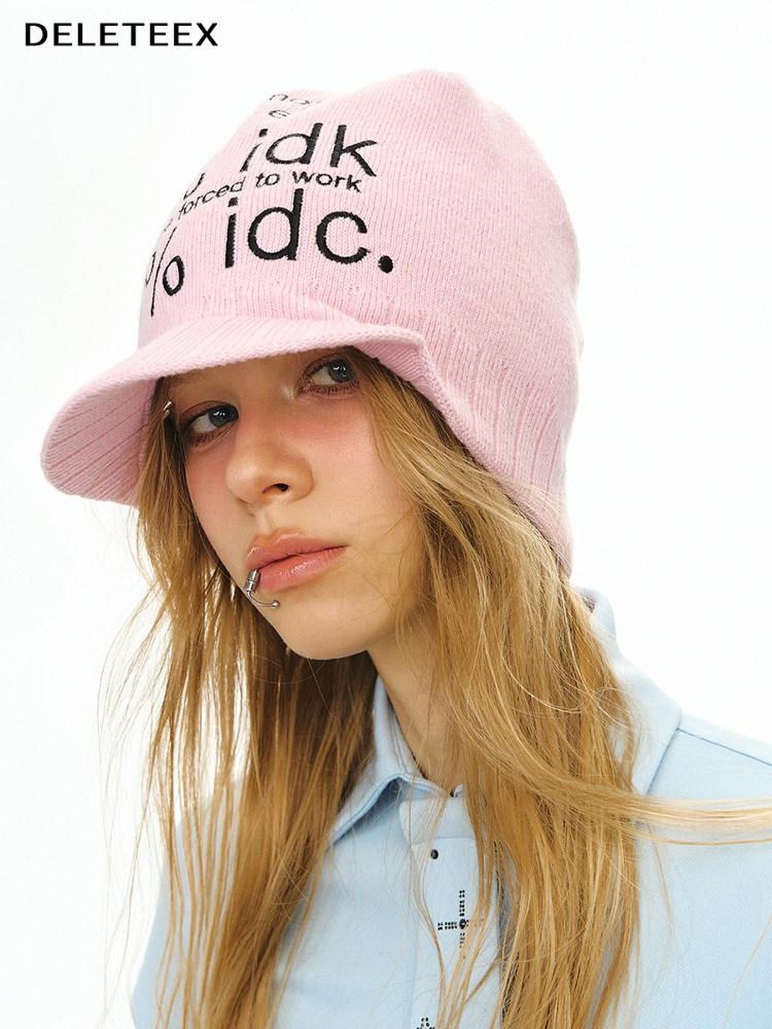 DeleteEx Soft Acrylic Knit Casual Fit Travel Ready For Women Beige Pink Gray Beanies