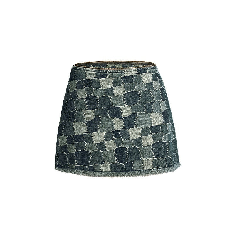 DeleteEx_Soft_Cotton_Blend_High_Waist_A_Line_Womens_Deep_Blue_Mini_Skirts_MISSTT