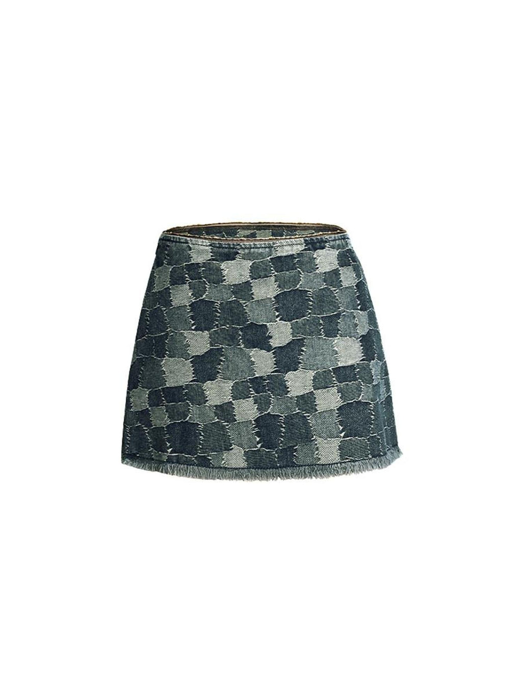 DeleteEx Soft Cotton Blend High Waist A Line Womens Deep Blue Mini Skirts