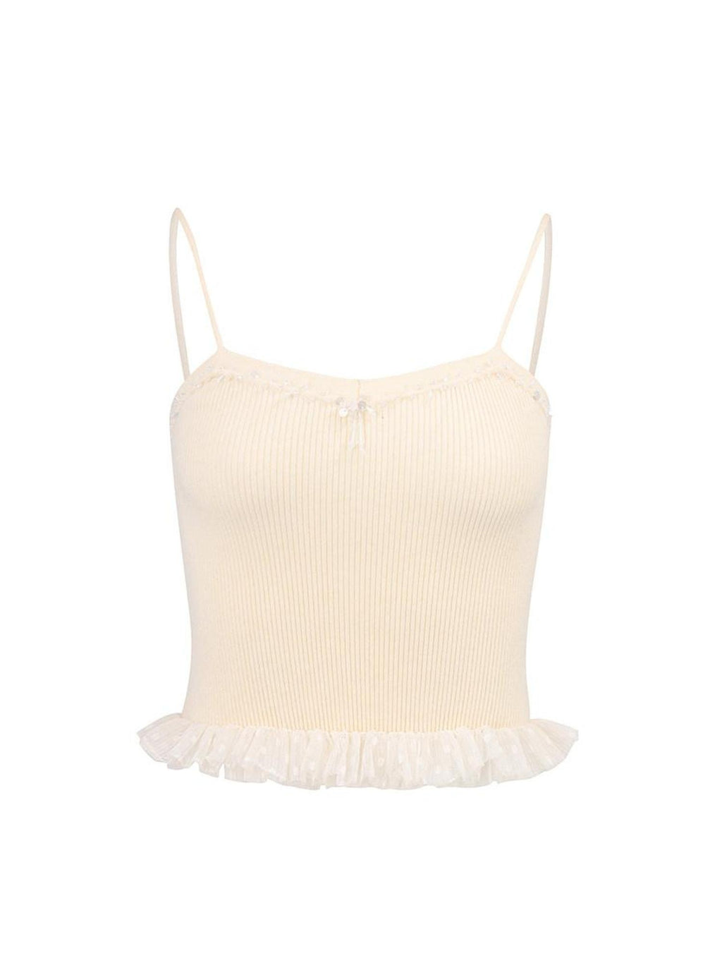 DeleteEx Soft Modal Blend Cropped Girlish Layering Unpadded Almond Color Camisoles