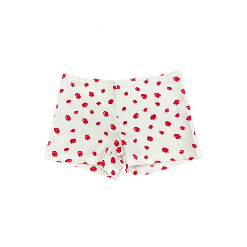 DeleteEx_Soft_Stretch_Cotton_Blend_Strawberry_Print_Casual_Womens_Mini_Shorts_MISSTT