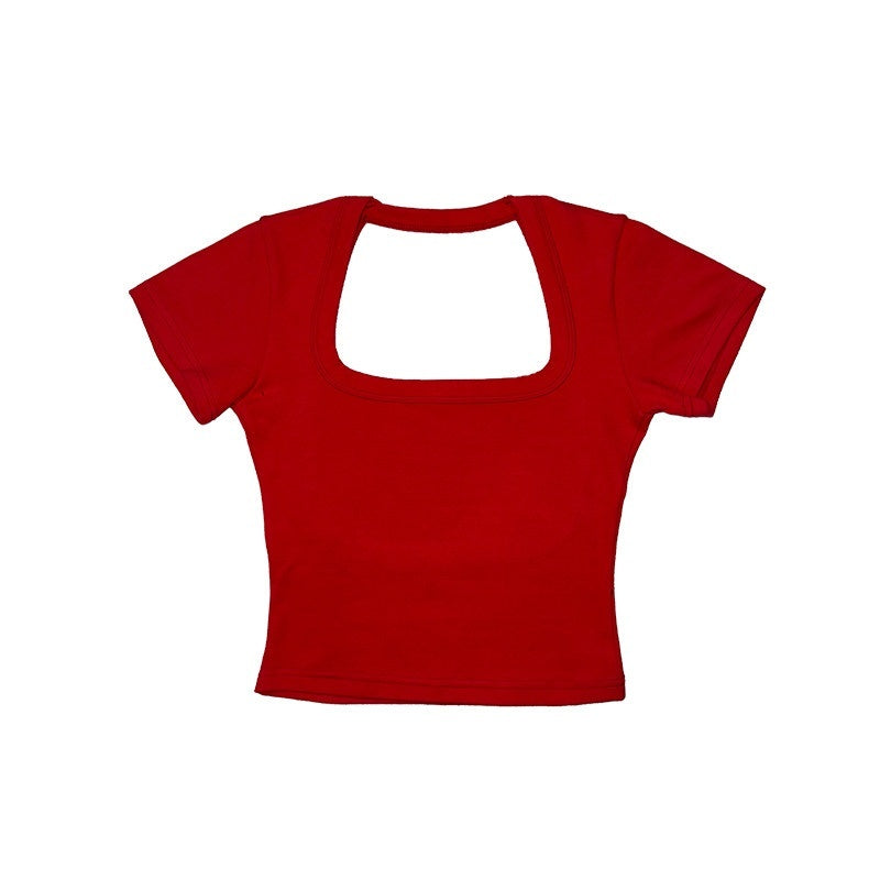 DeleteEx_Soft_Stretch_Cotton_Fitted_Casual_Tee_Black_Grey_Red_Basic_Crop_Tops_MISSTT