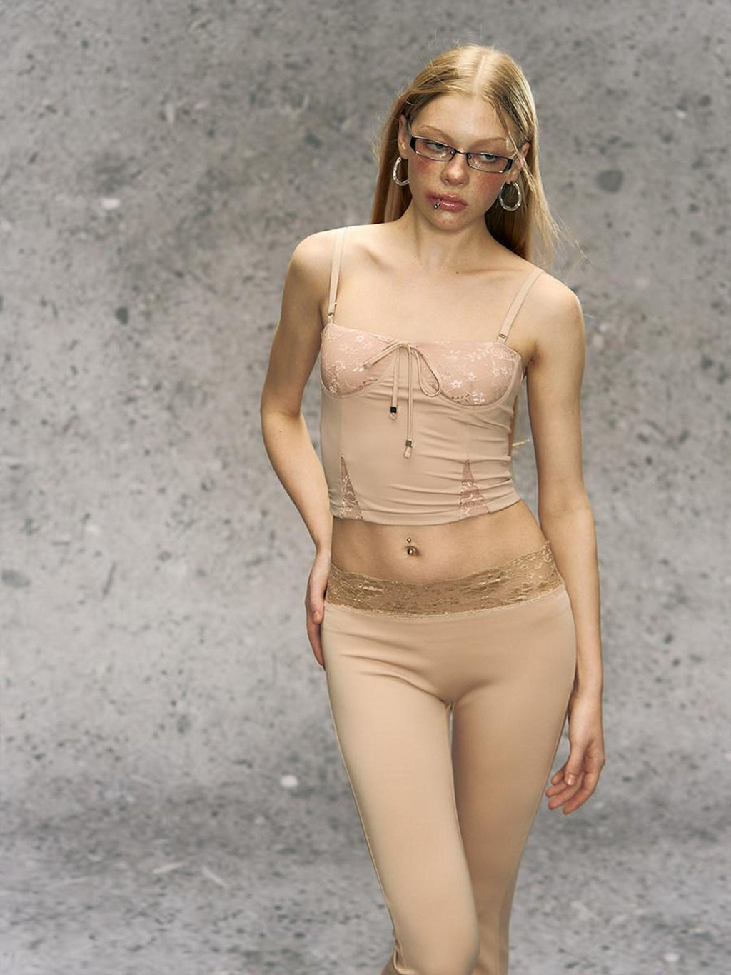 DeleteEx Soft Stretch Slim Fit Layering Women Apricot Polyester Spandex Camisoles