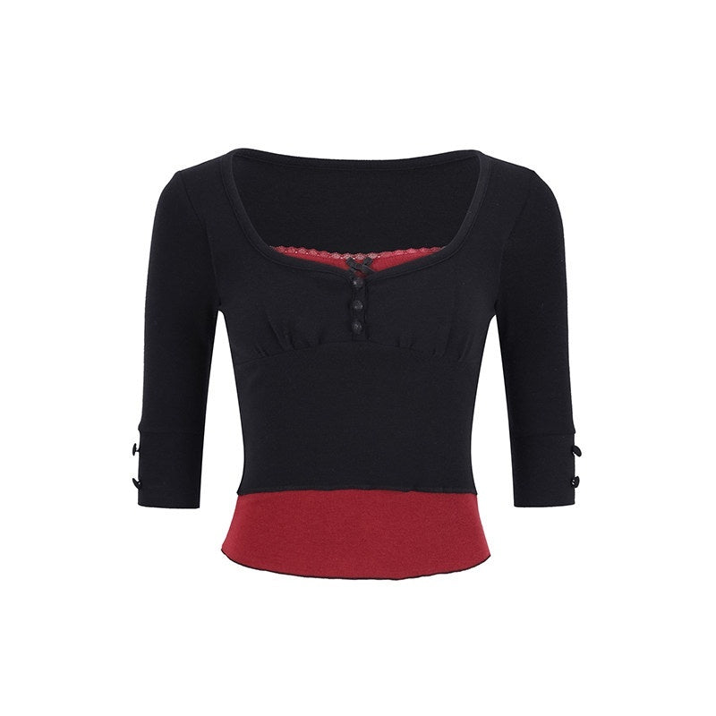 DeleteEx_Soft_Viscose_Stretch_Slim_Fit_Sexy_Round_Neck_Women_Charcoal_Long_Sleeve_T-Shirts_MISSTT