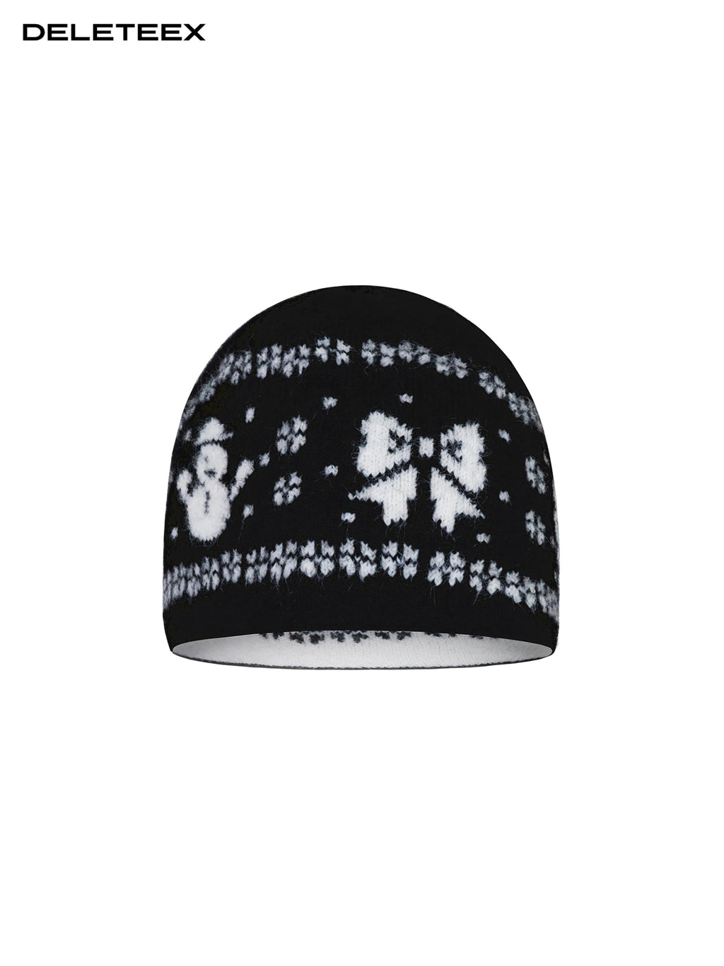 DeleteEx Soft Wool Fashion Bow Accent Round Top Black Women Classic Beanies