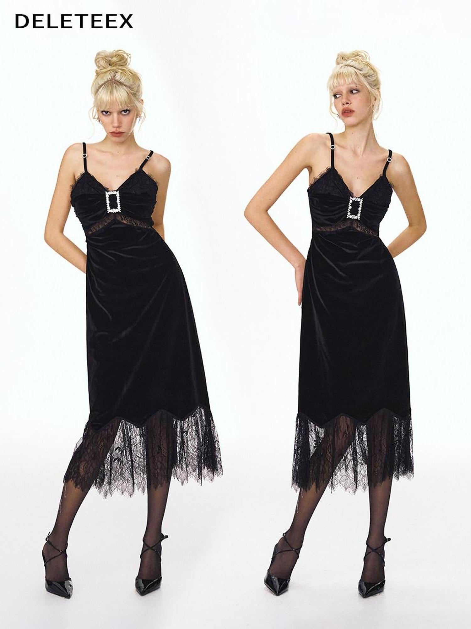 DeleteEx Stretch Polyester Slim Fit Black Bodycon Cocktail Evening Midi Dresses
