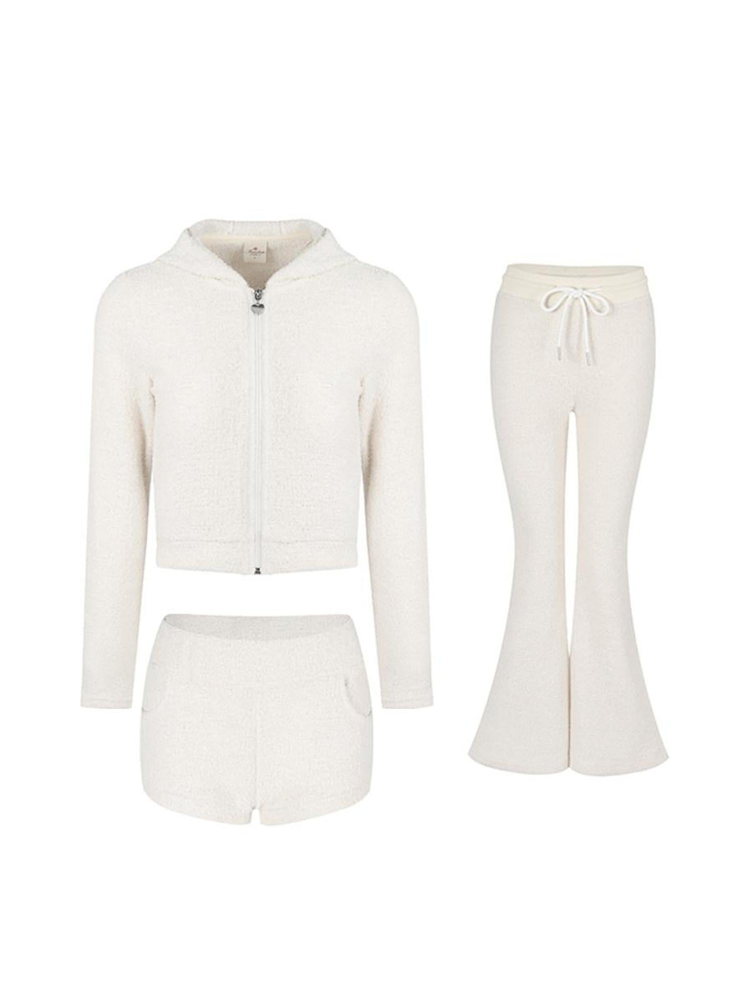 DeleteEx Ultra Soft Polyester Relaxed Hoodie And Joggers Women Matching Set Lounge Sets