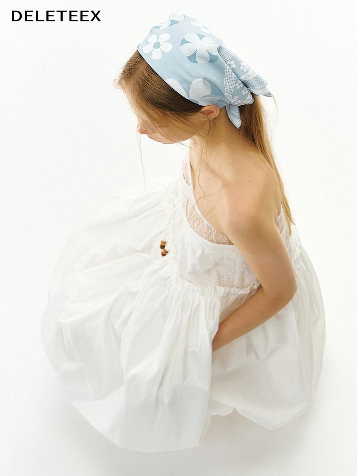 DeleteEx Vibrant Blue Orange Lightweight Knotted Ribbon Casual Beach Hair Accessories