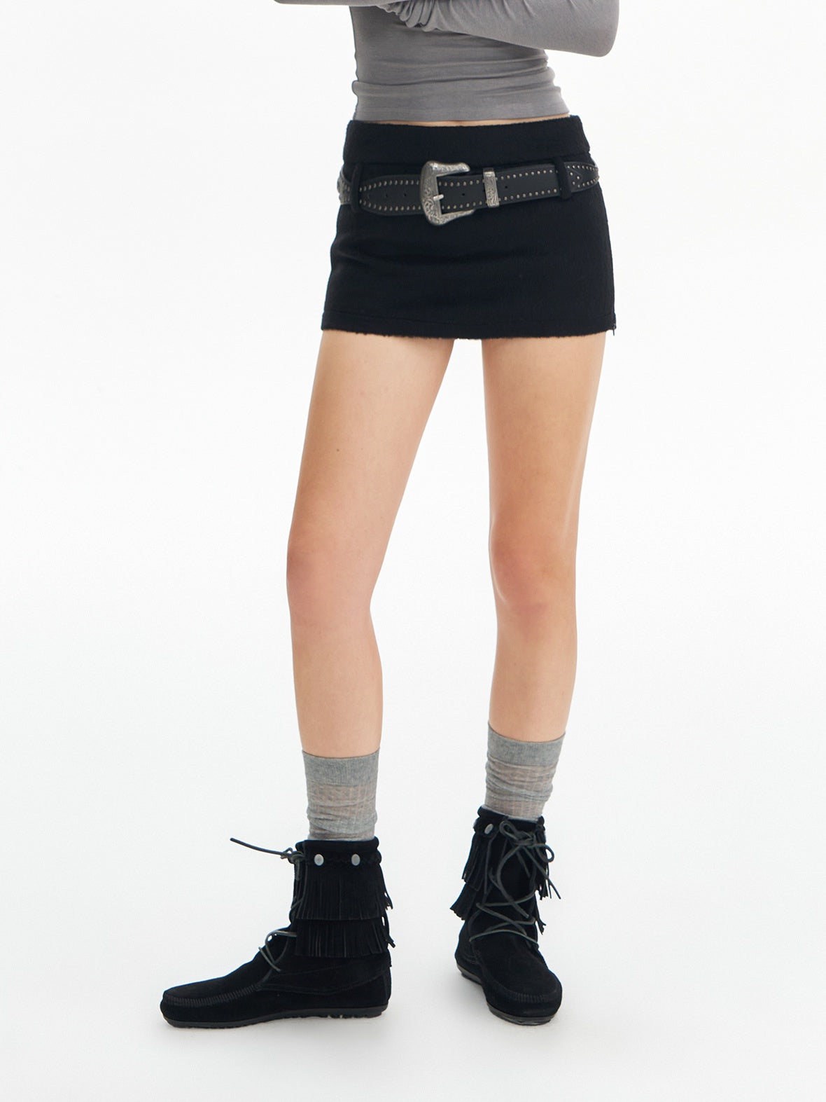 DeleteEx Vintage Wool Blend Low Waist Slim Fit Women Daily Party Casual Mini Shorts